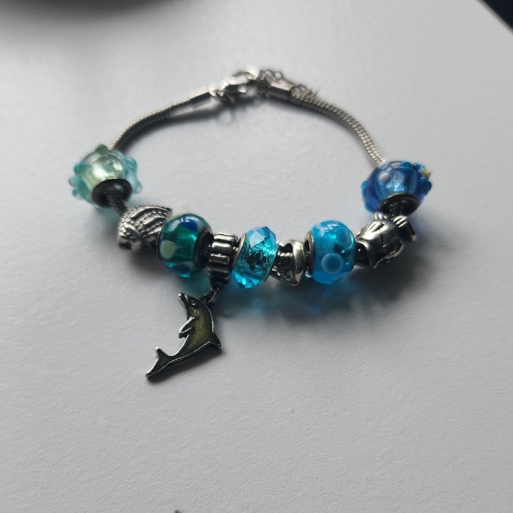 Blue and Silver Charm Bracelet